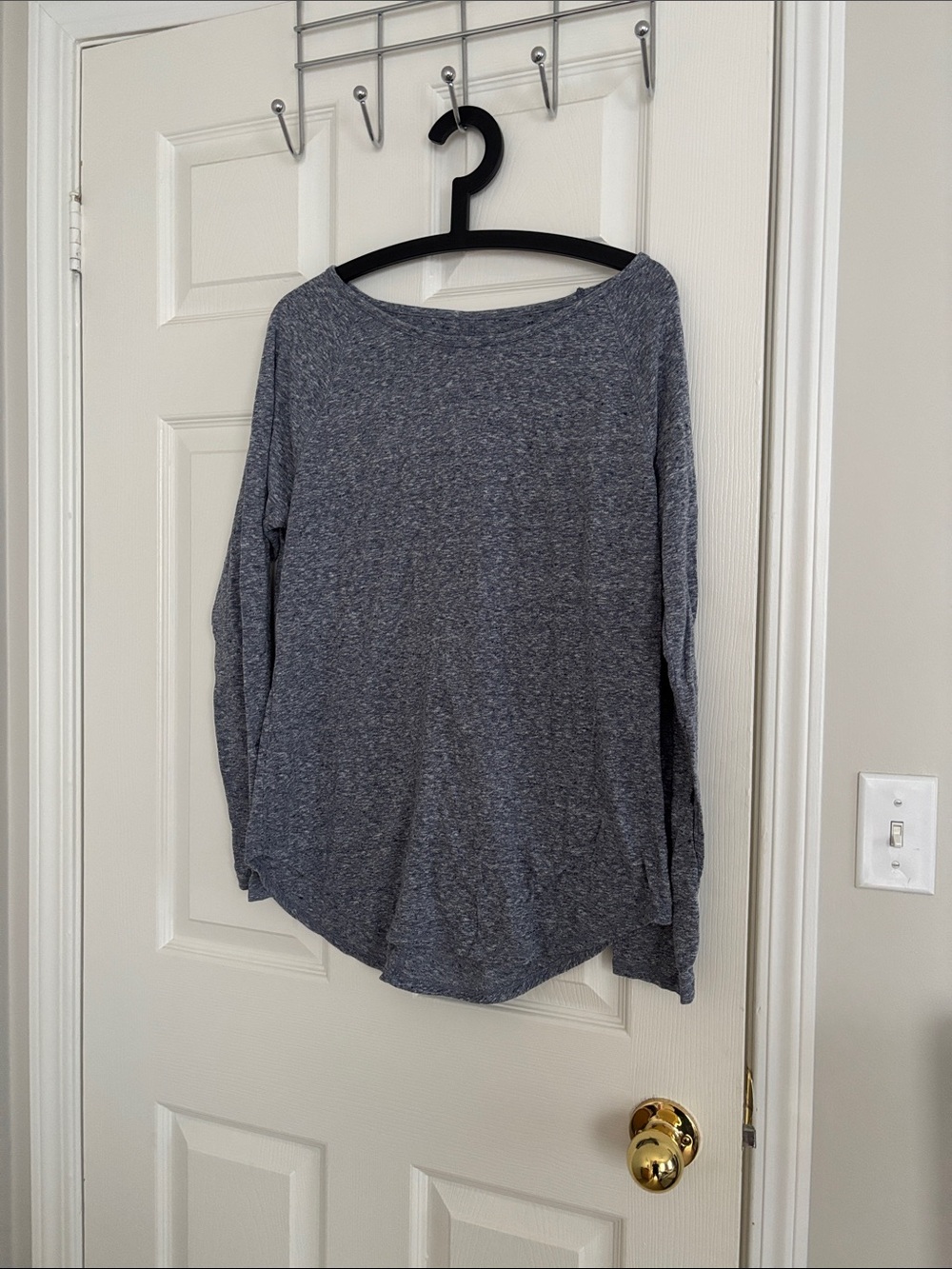 Athleta Off-the-Shoulder Heather Gray Sweater